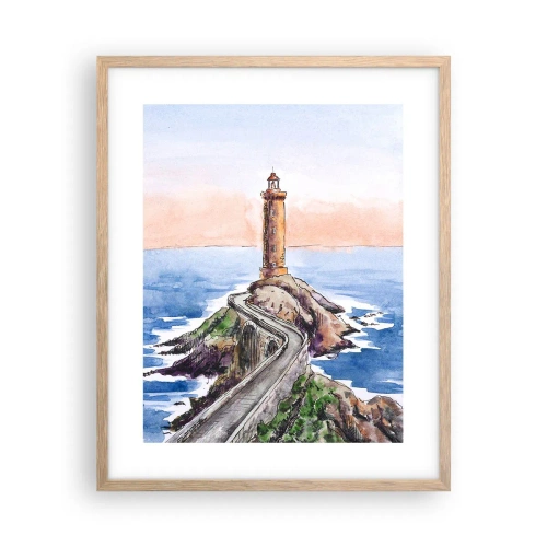 Pôster com moldura de carvalho claro - De frente para o mar - 40x50 cm