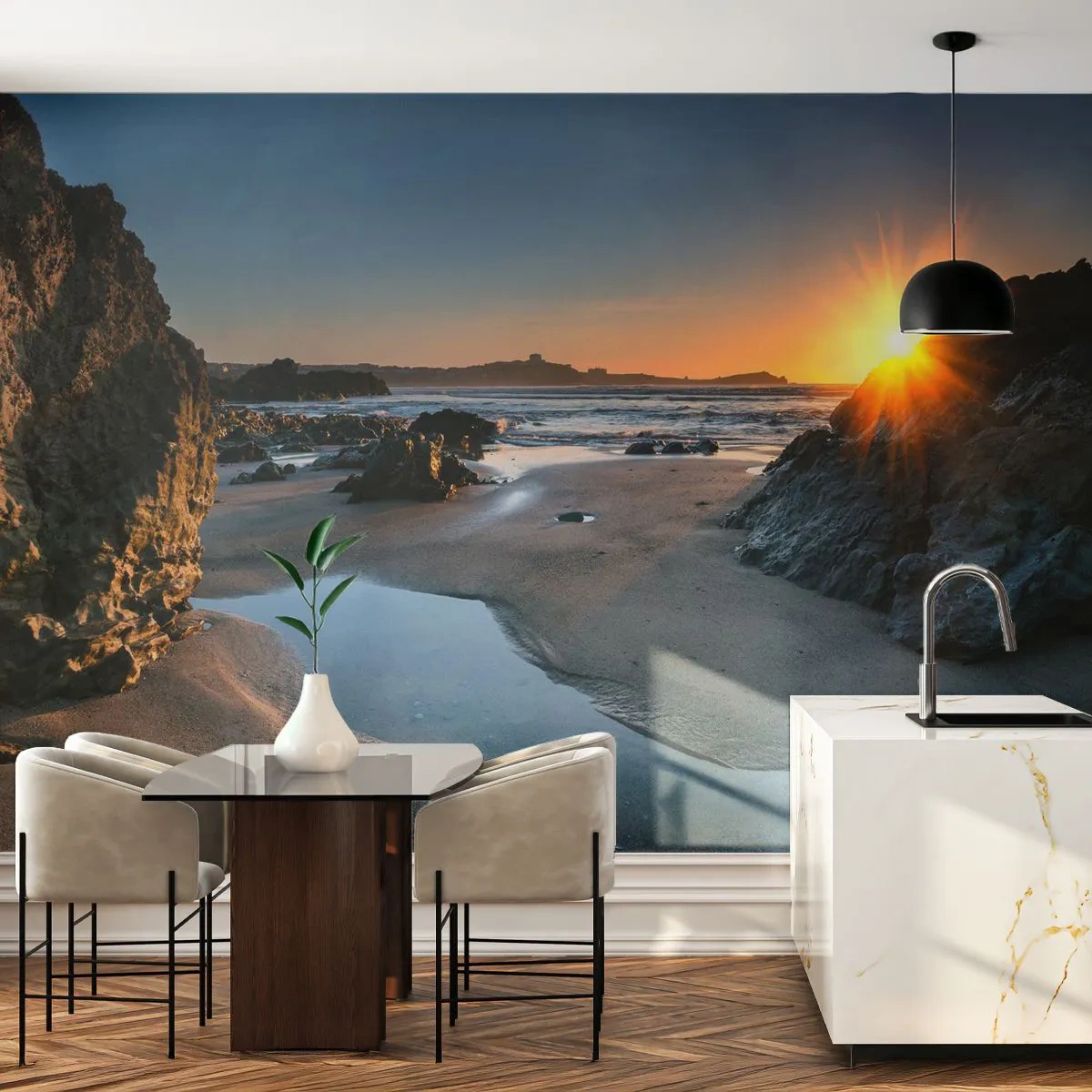 Papel de Parede Premium Canvas - Intocado pela mão humana - Paisagem, Praia, Costa da Cornualha - 100x70 cm