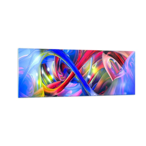 Quadro em vidro - Dança das cores - 140x50 cm