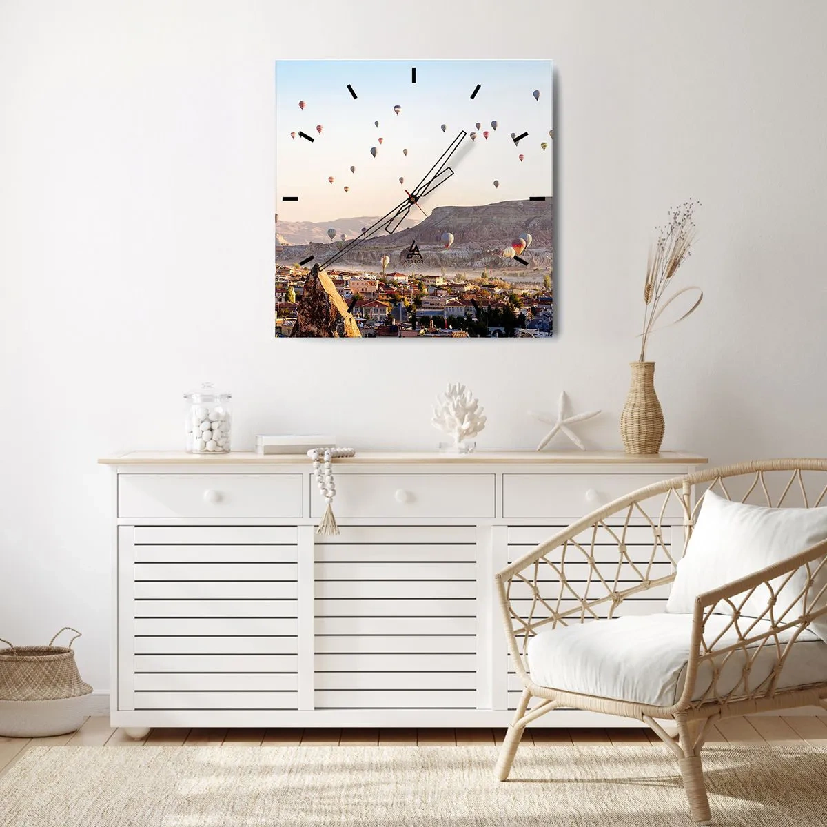 Relógio de parede - Relógio em vidro - Como navios no céu - 40x40 cm