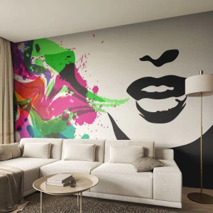 Papel de Parede Standard Eco - Uma história nas cores do arco-íris - Abstração, Boca, Gráficos coloridos - 250x175 cm