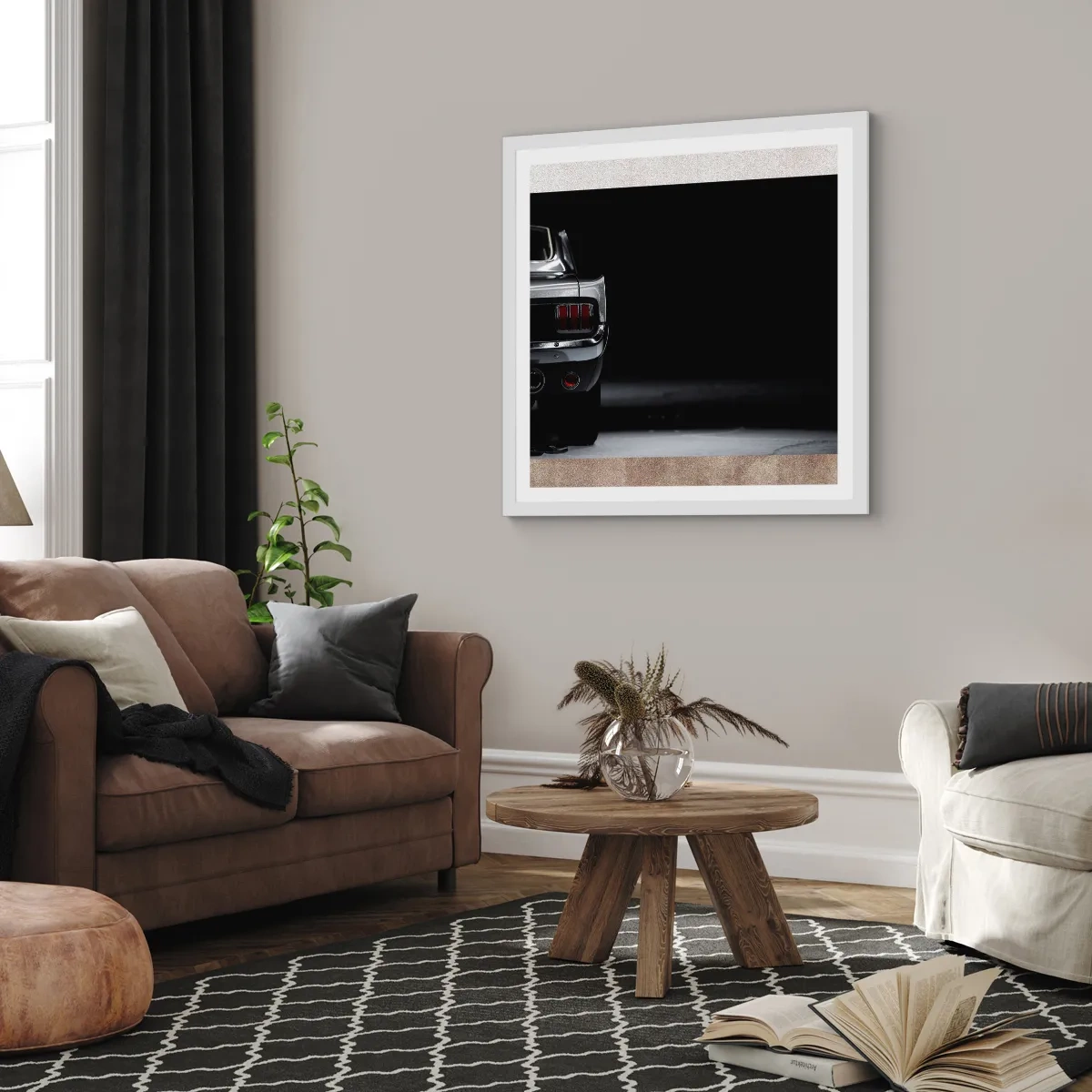 Pôster em moldura branca - O charme do clássico - 40x40 cm