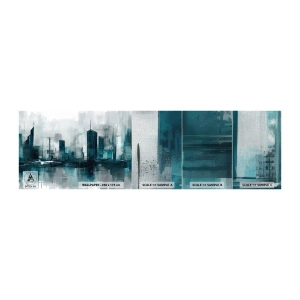 Amostra de papel de parede Premium Canvas - Uma cidade da cor da chuva - Cidade, Arquitetura, Pedaço - 100x30 cm