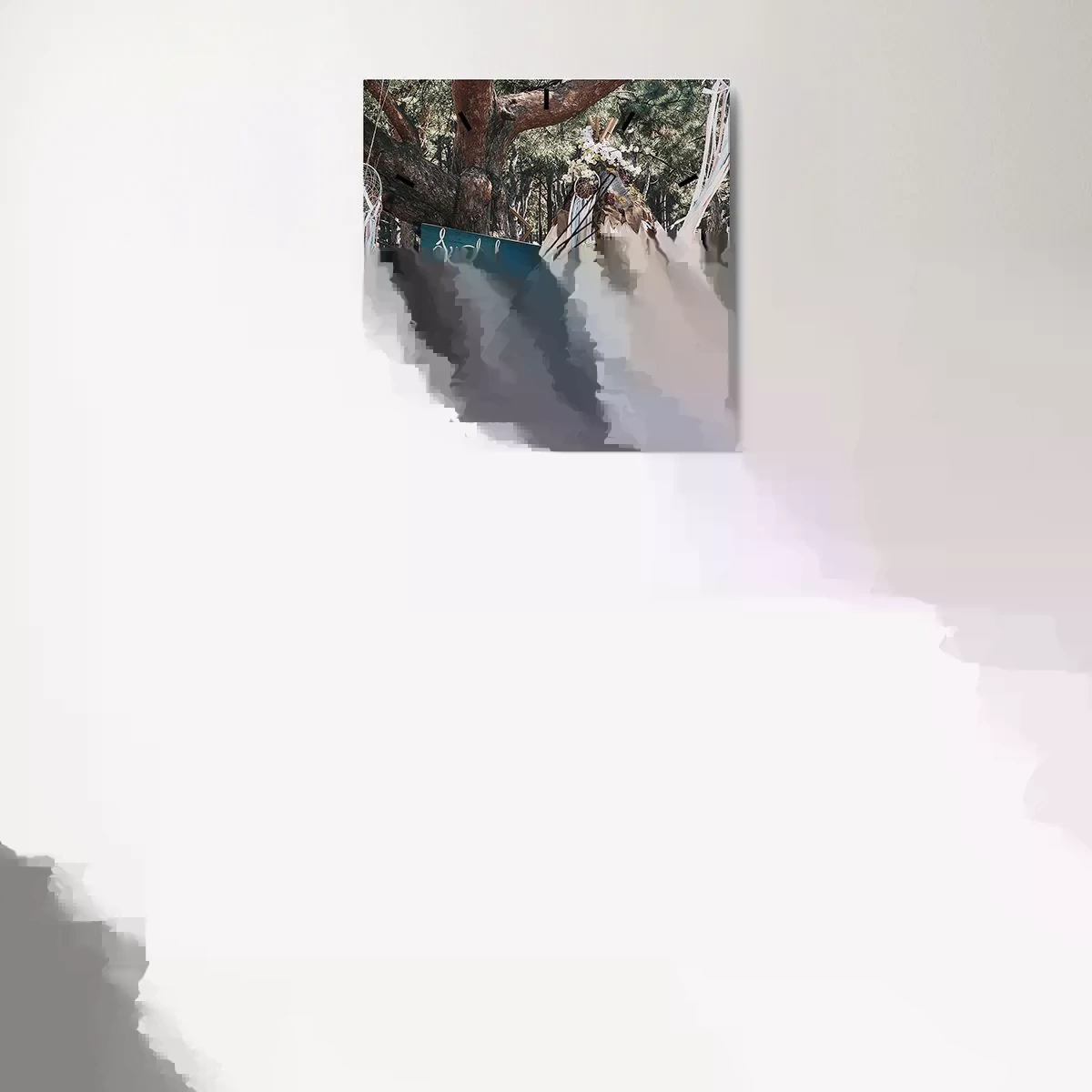 Relógio de parede - Relógio em vidro - Make love… - 30x30 cm