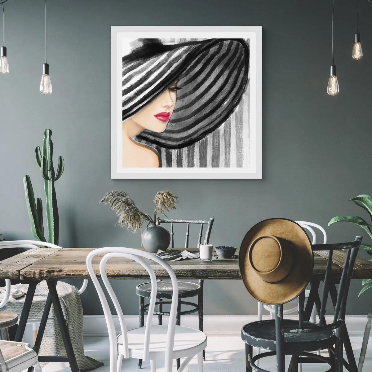 Pôster em moldura branca - Onde encontrar-te? - 60x60 cm