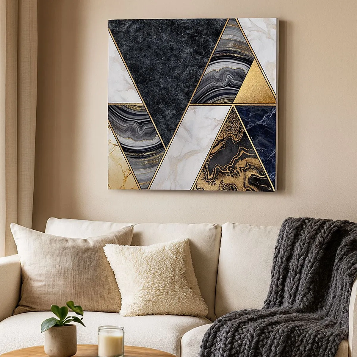 Quadro em tela - Pedra por pedra - 30x30 cm