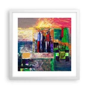 Pôster em moldura branca - Relacionamentos e emoções - 40x40 cm