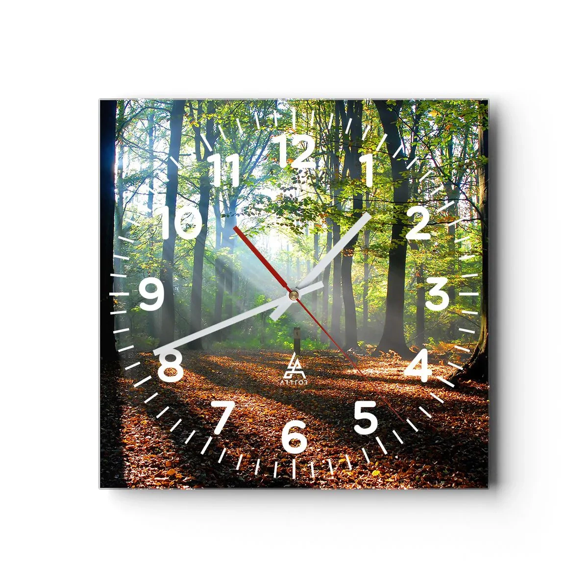 Relógio de parede - Relógio em vidro - Luzes e sombras - 40x40 cm