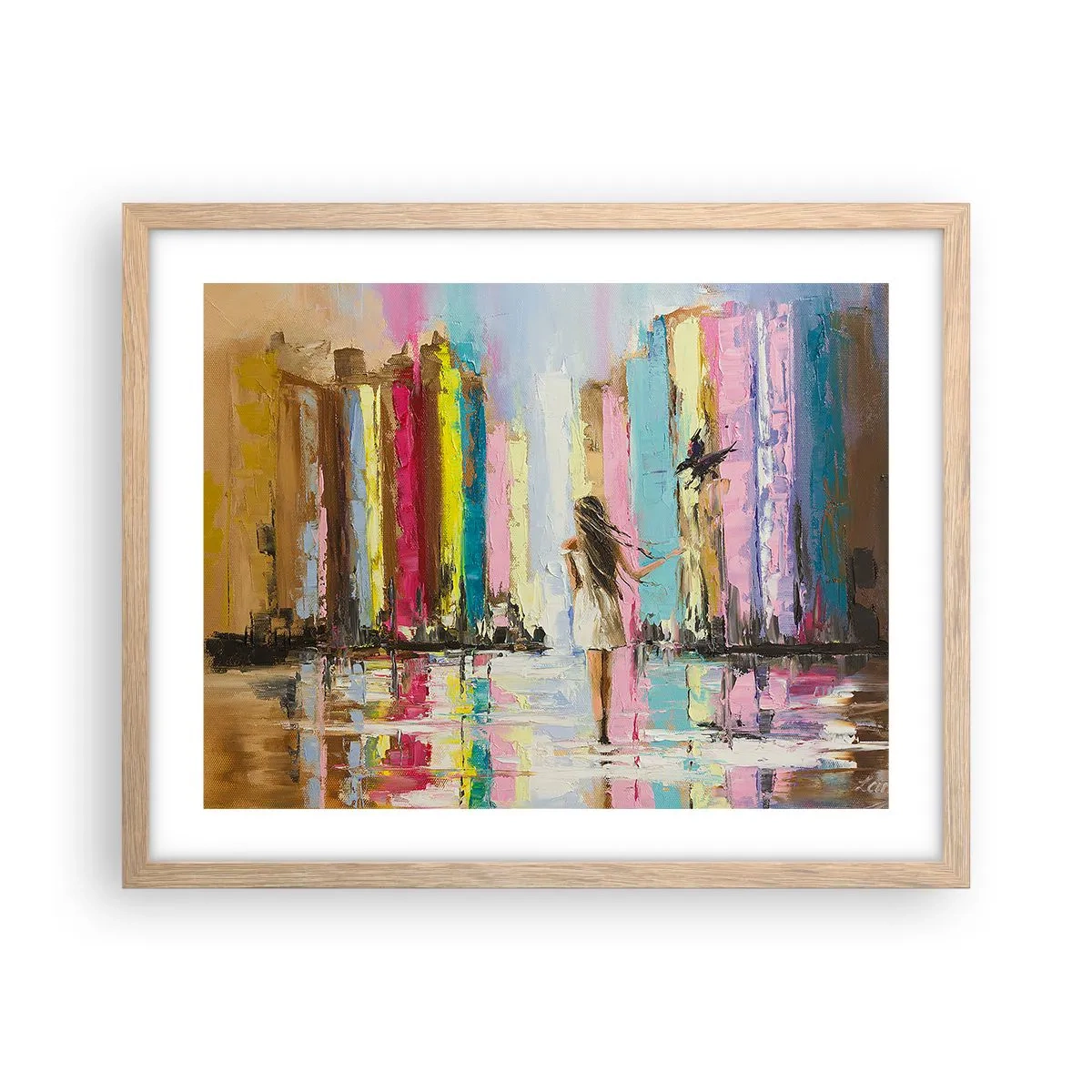 Pôster com moldura de carvalho claro - Segue-me - 50x40 cm