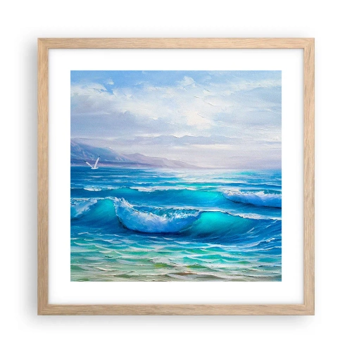 Pôster com moldura de carvalho claro - Conforta e consola - 40x40 cm