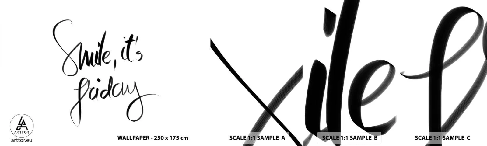 Amostra de Papel de Parede Standard Eco - Verdadeira alegria - Tipografia, Afirmação, Máxima - 100x30 cm