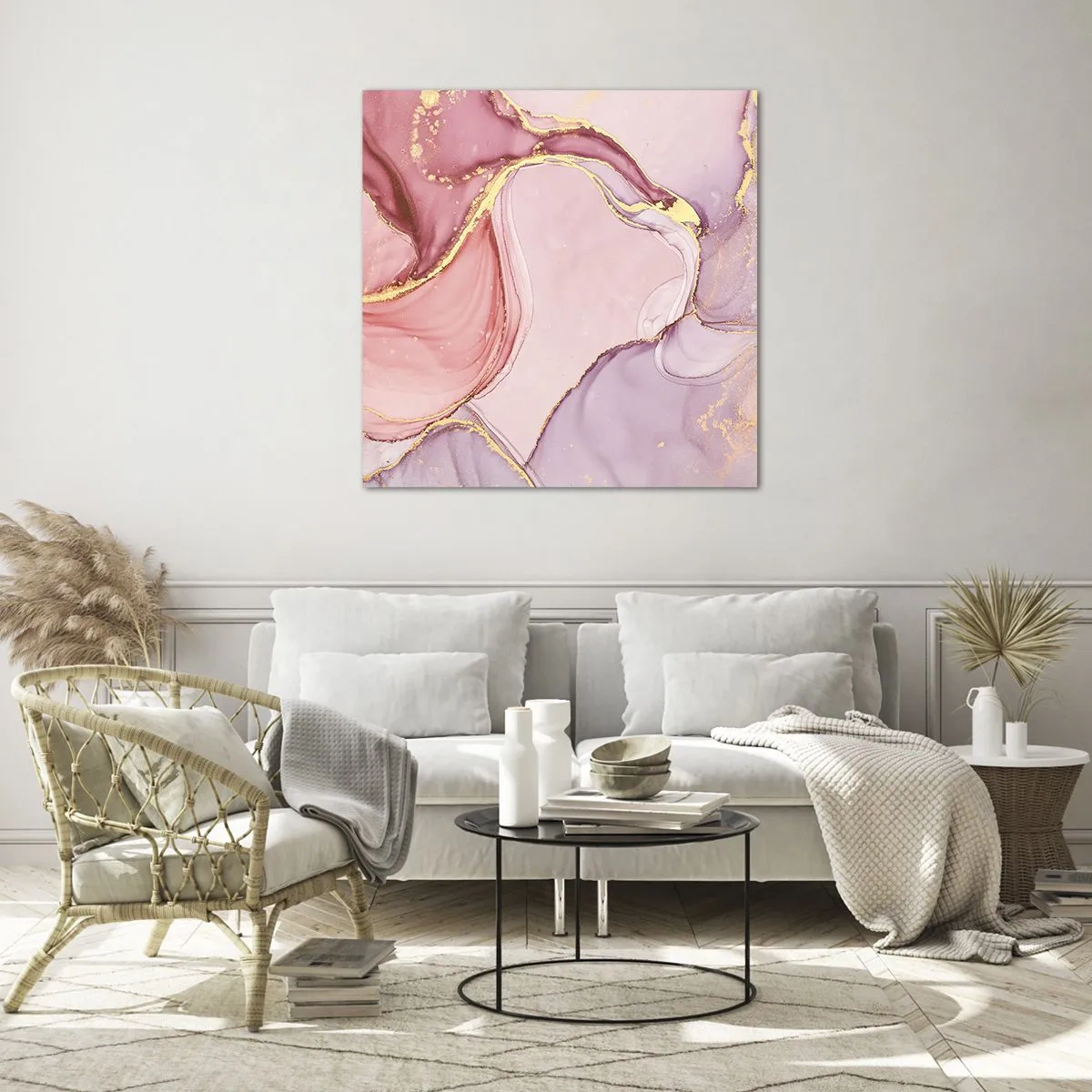 Quadro em vidro - Carícia das cores - 50x50 cm