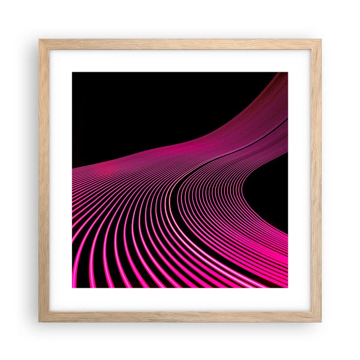 Pôster com moldura de carvalho claro - Avenida da luz - 40x40 cm