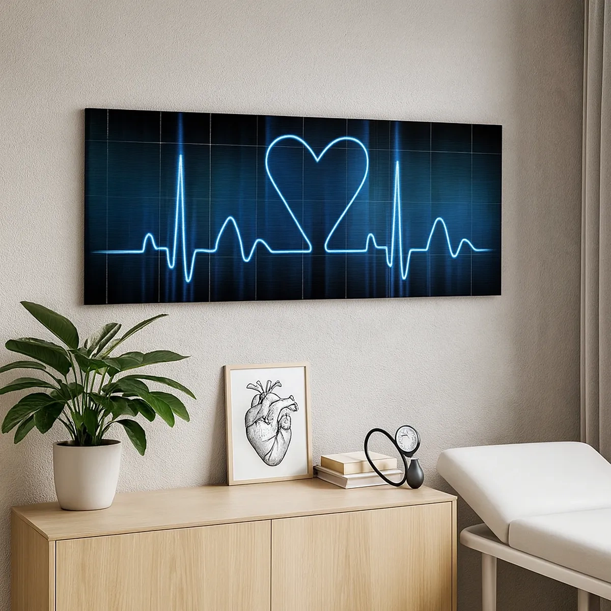 Quadro em tela - No ritmo do coração - 30x30 cm