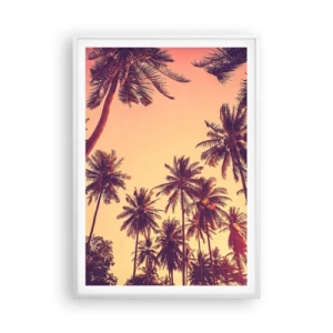 Pôster em moldura branca - Variação tropical - 70x100 cm
