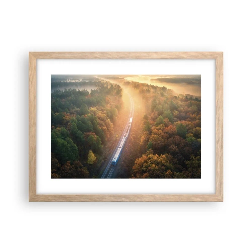 Pôster com moldura de carvalho claro - Uma viagem de outono - 40x30 cm