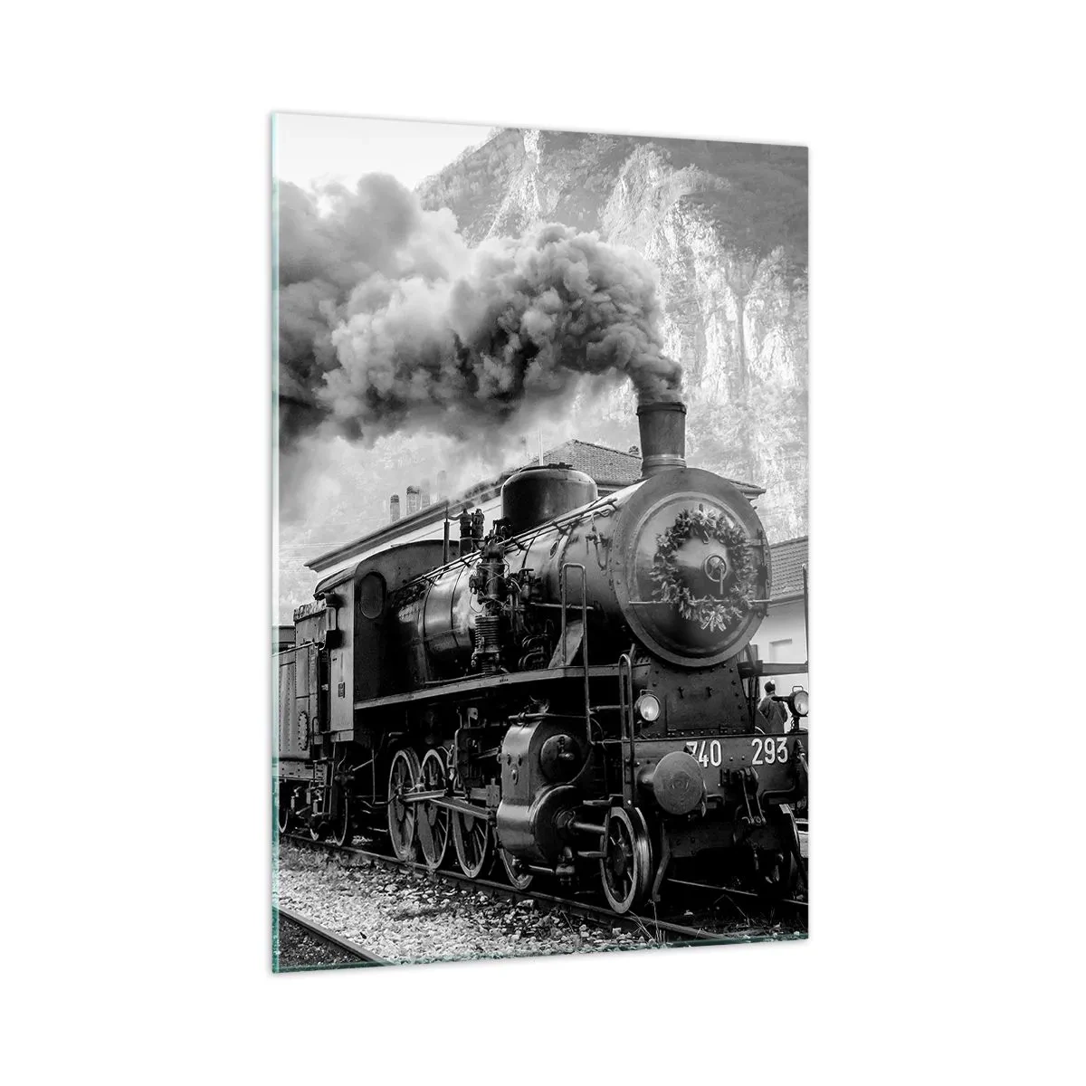 Quadro em vidro - À espera na estação... - 50x70 cm