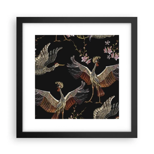 Pôster com moldura preta - O pássaro de conto de fadas - 30x30 cm