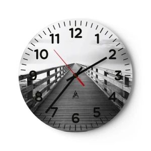 Relógio de parede - Relógio em vidro - Para longe... - 30x30 cm