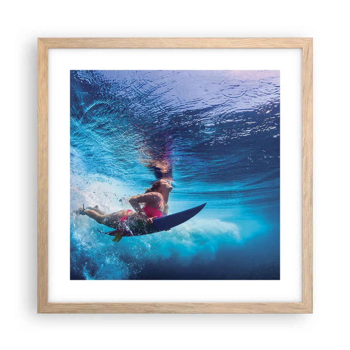 Pôster com moldura de carvalho claro - Profundidade da alegria - 40x40 cm