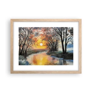 Pôster com moldura de carvalho claro - Vibrações de outono - 40x30 cm