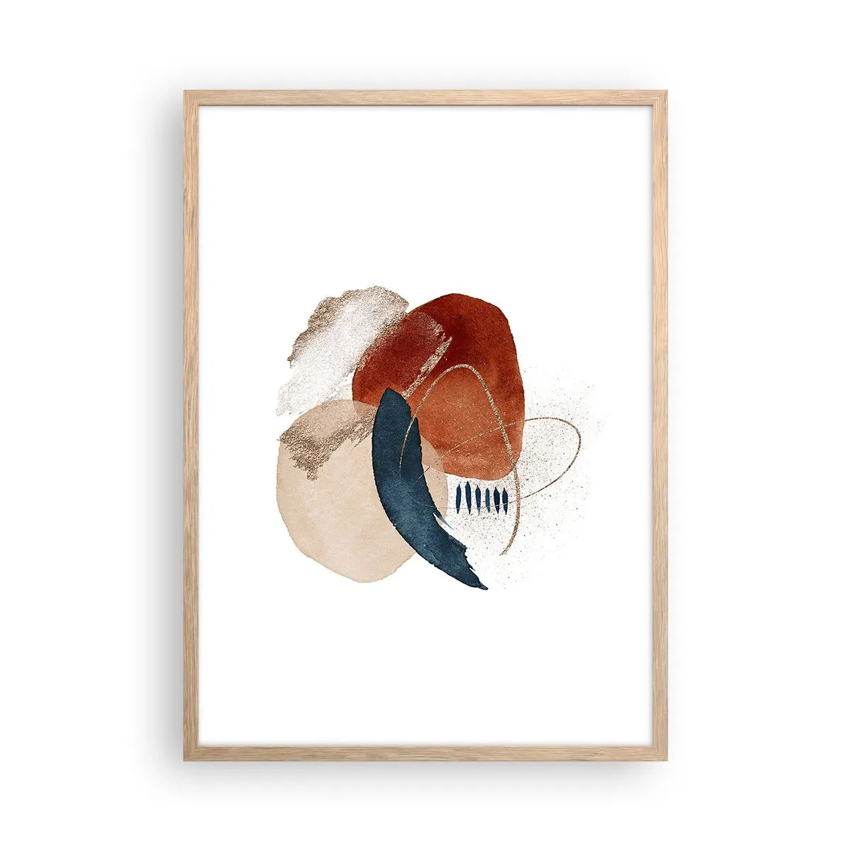 Pôster com moldura de carvalho claro - Composição oval - 50x70 cm