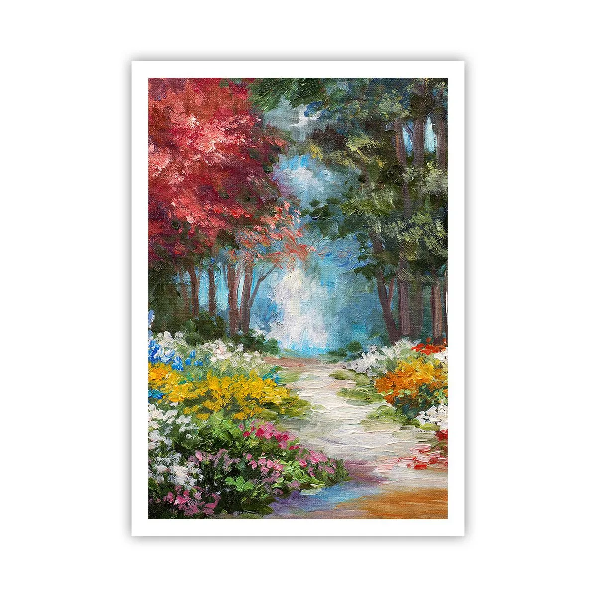 Pôster - Jardim florestal, floresta florida - 70x100 cm
