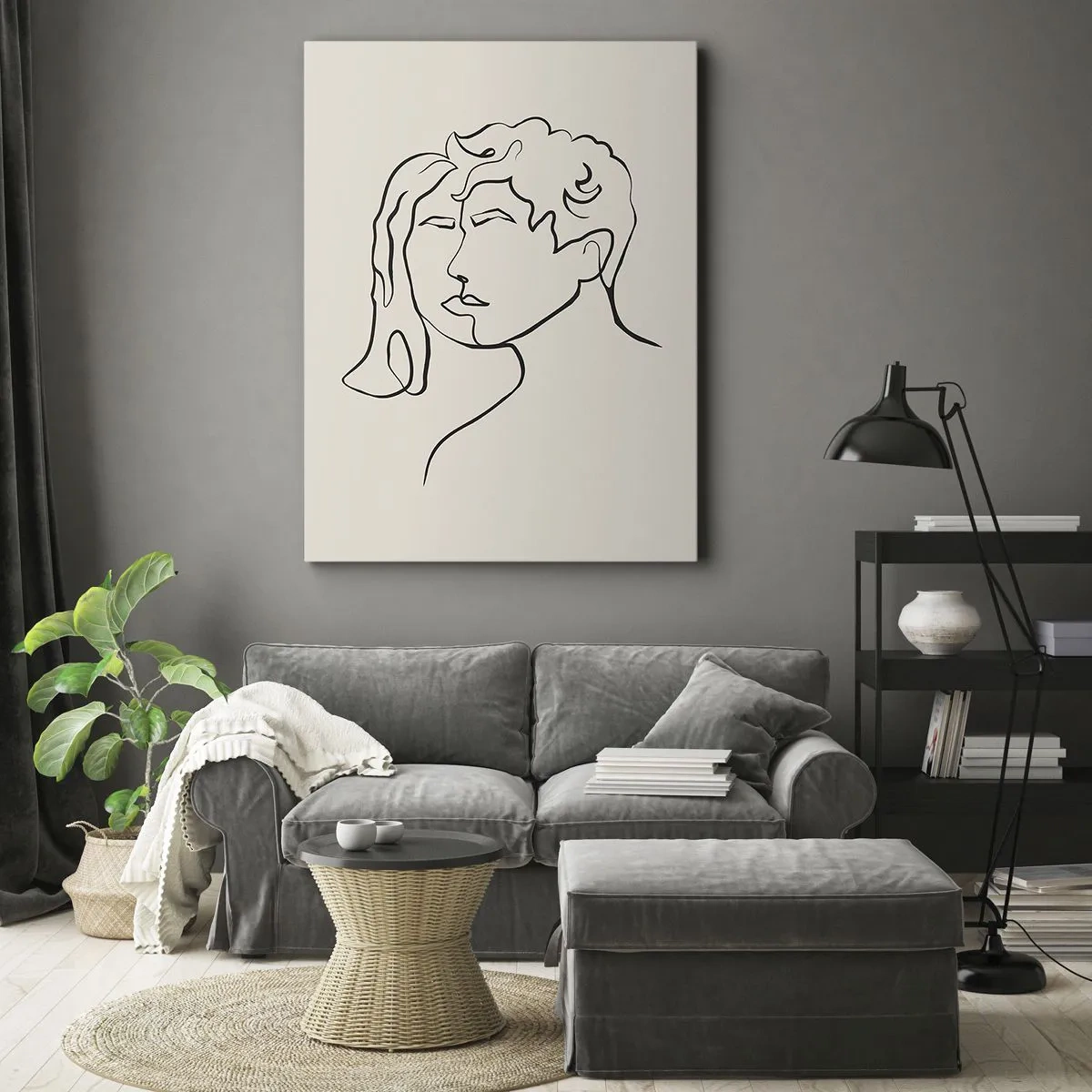 Quadro em tela - E fornou-se a união - 45x80 cm