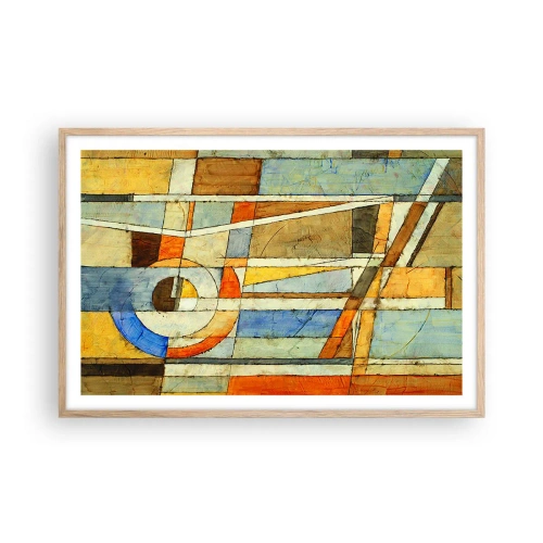 Pôster com moldura de carvalho claro - Cubismo em construção - 91x61 cm