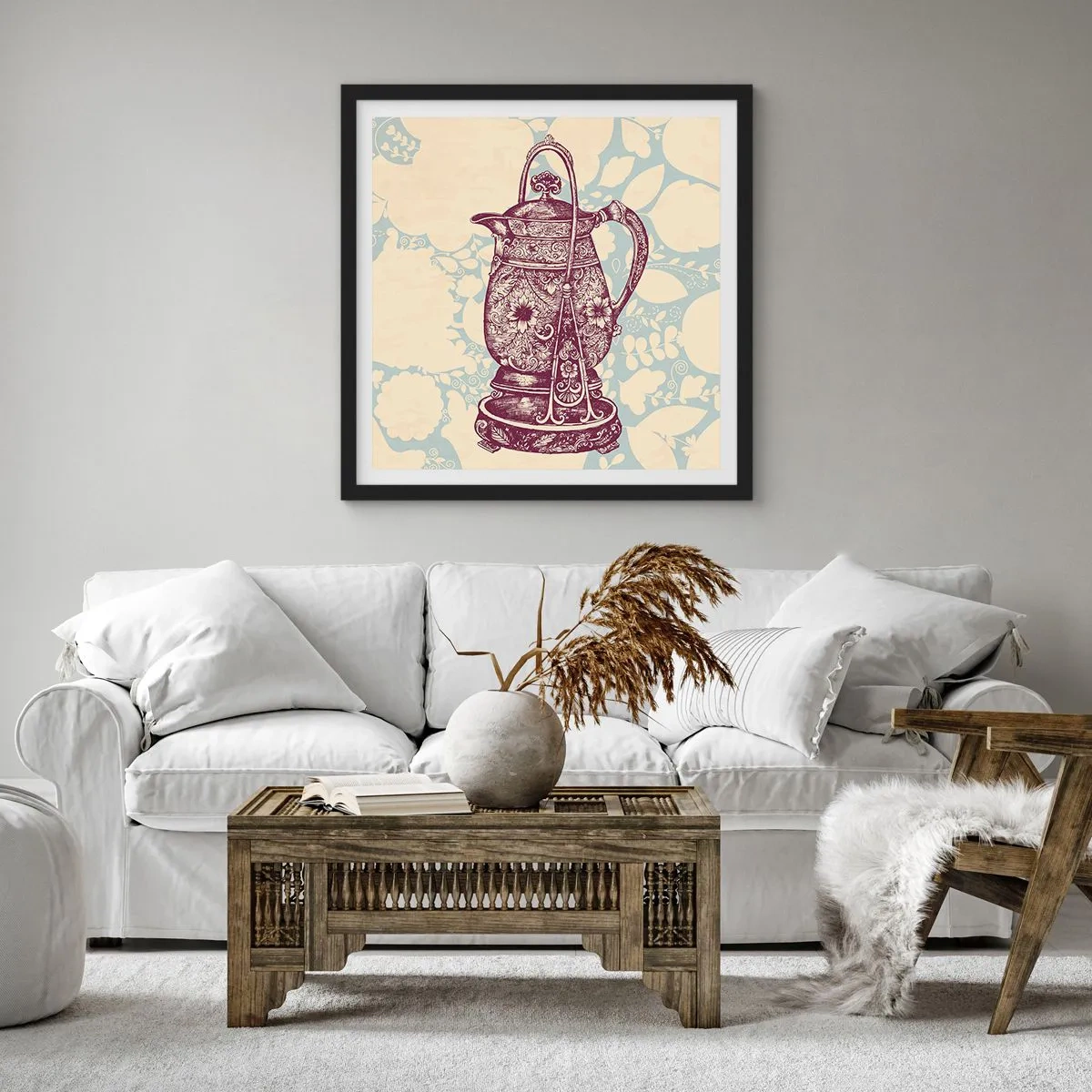 Pôster com moldura preta - A beleza da vida cotidiana - 40x40 cm