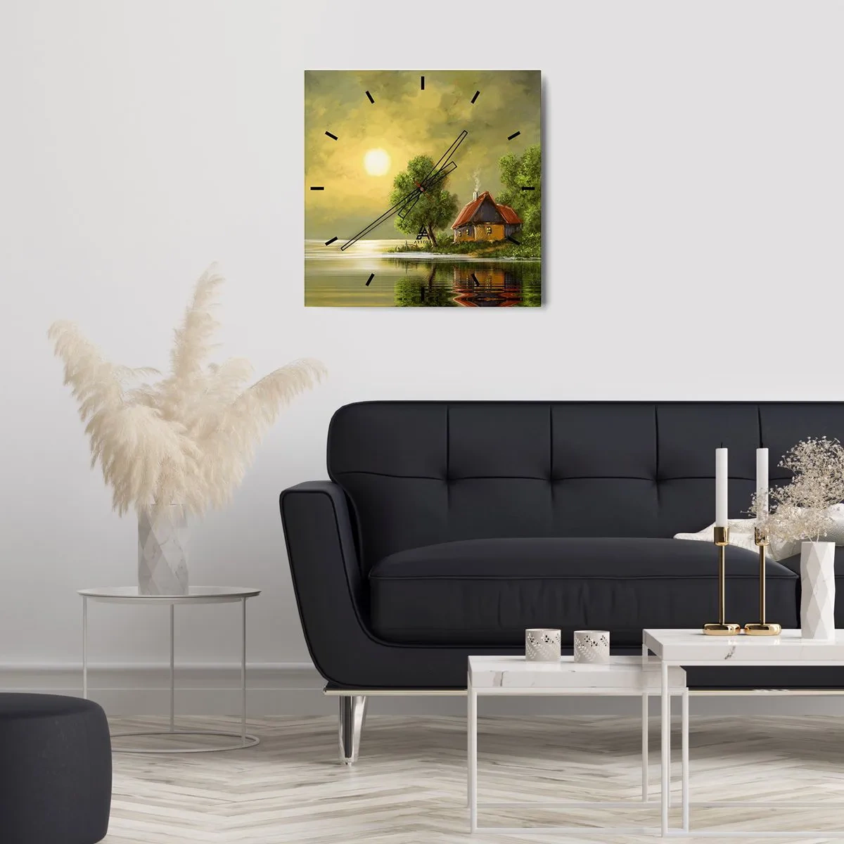 Relógio de parede - Relógio em vidro - Lindo como uma paisagem - 40x40 cm