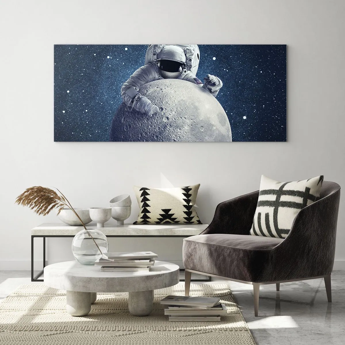 Quadro em vidro - Coringa do espaço - 100x40 cm