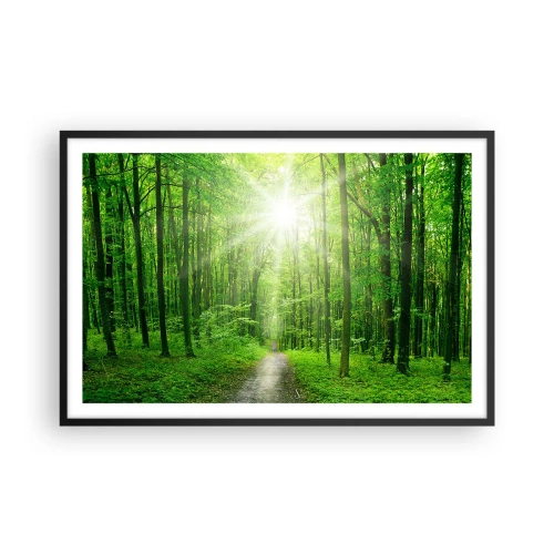 Pôster com moldura preta - Catedral Verde - 91x61 cm