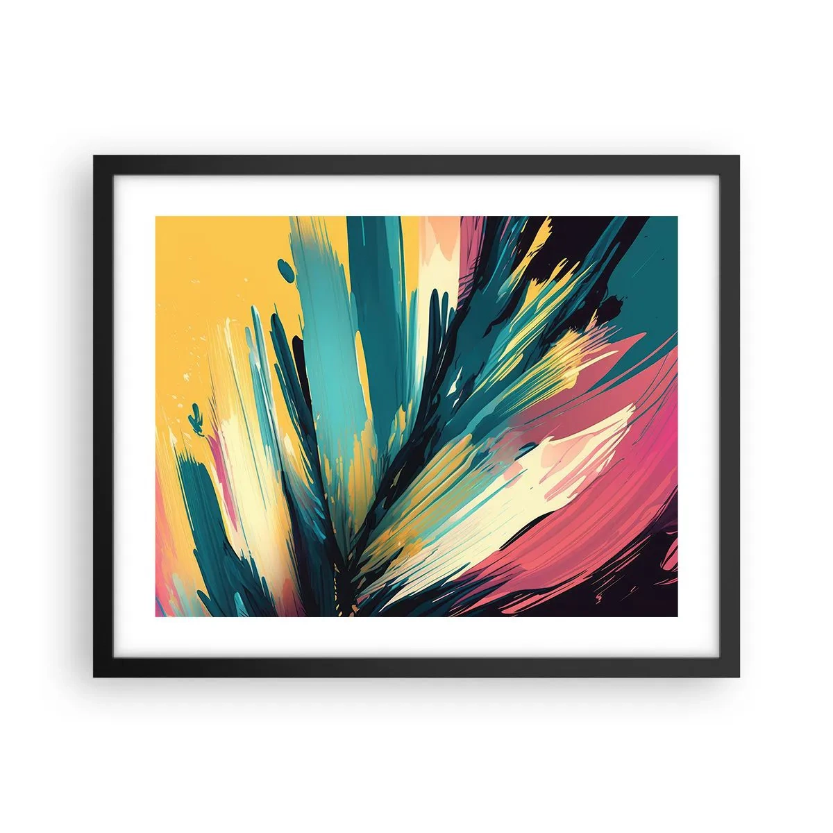 Pôster com moldura preta - Composição – uma explosão de alegria - 50x40 cm