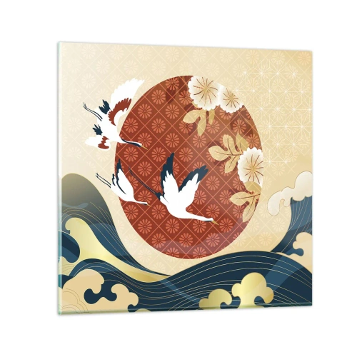 Quadro em vidro - Conto de fadas japonês - 40x40 cm