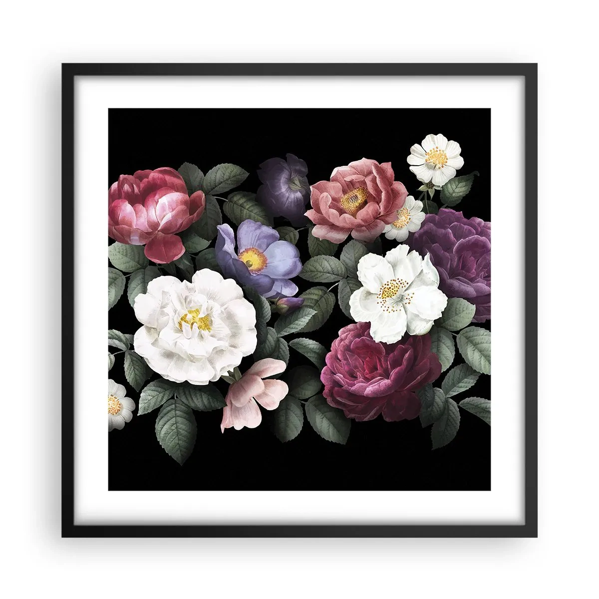 Pôster com moldura preta - Do jardim inglês - 50x50 cm