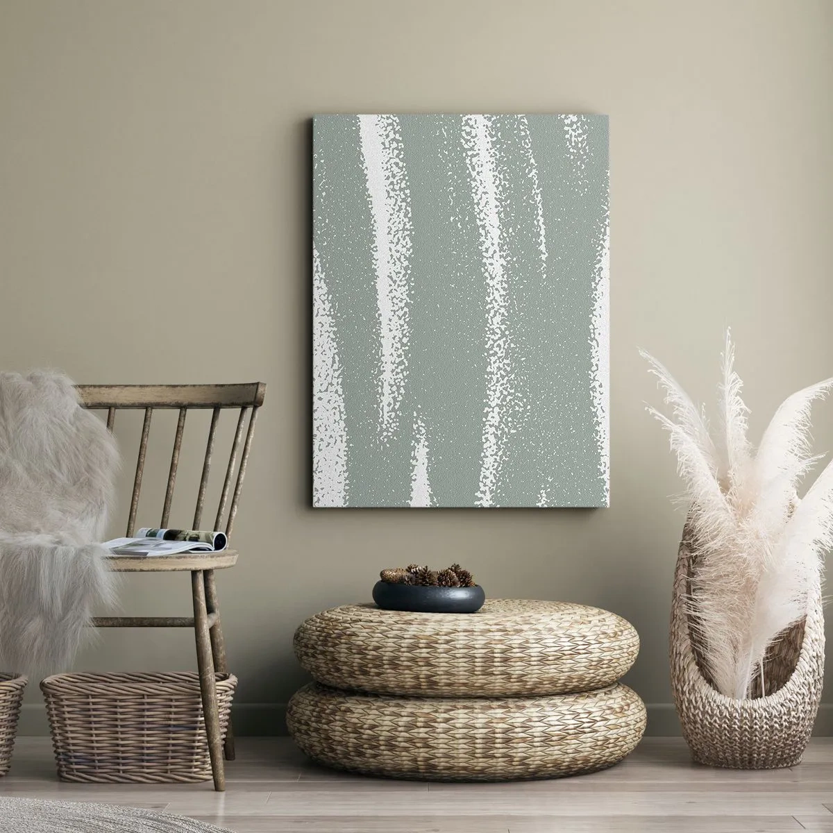 Quadro em tela - Abstração em um clima de inverno - 65x120 cm