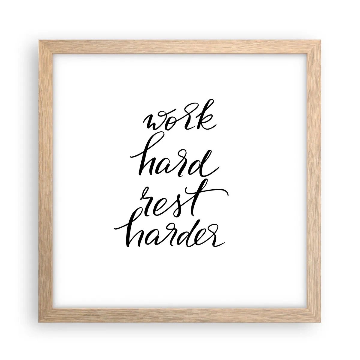 Pôster com moldura de carvalho claro - Equilíbrio da vida - 30x30 cm