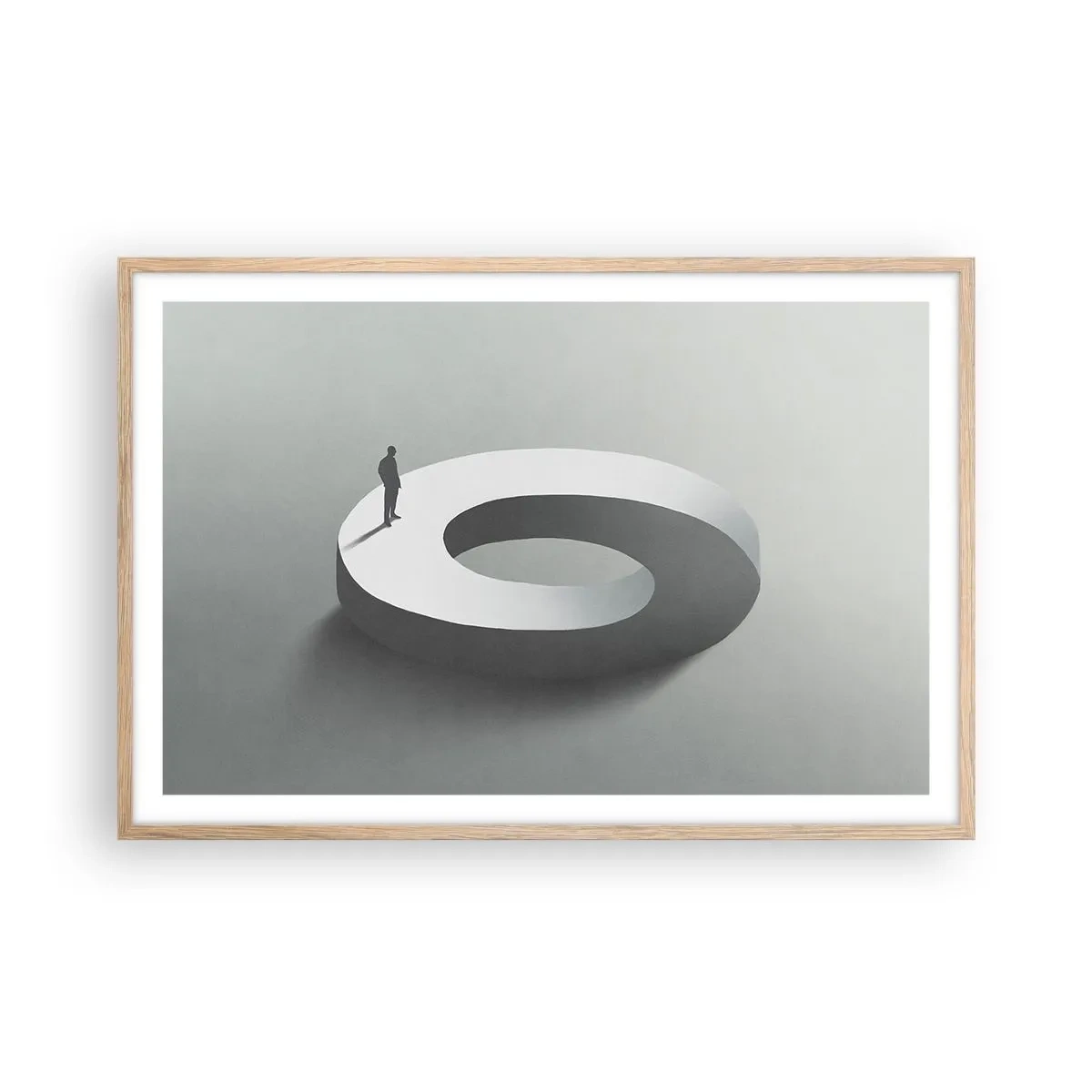 Pôster com moldura de carvalho claro - Seja inteligente - 91x61 cm