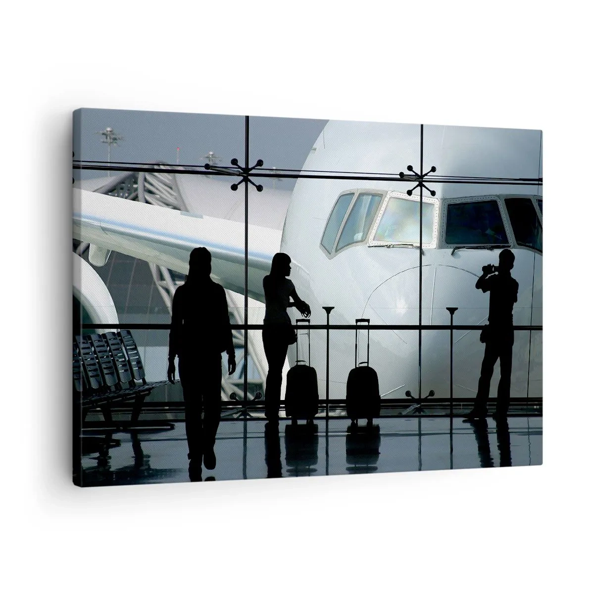 Quadro em tela - Vis a vis no aeroporto - 70x50 cm