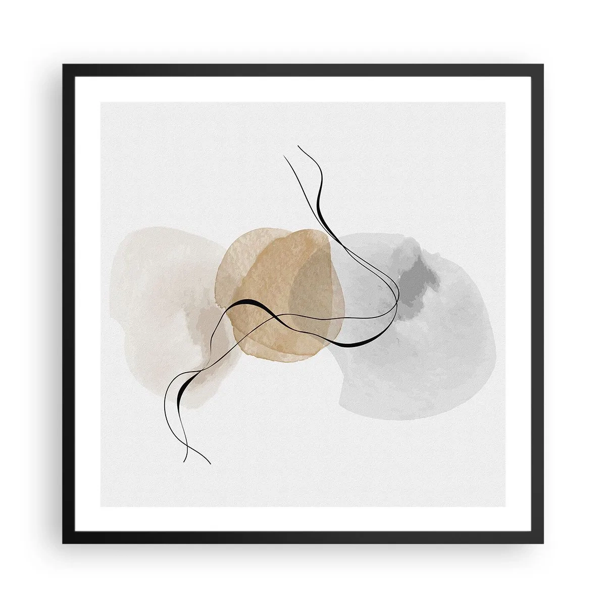 Pôster com moldura preta - Contas ao vento - 60x60 cm