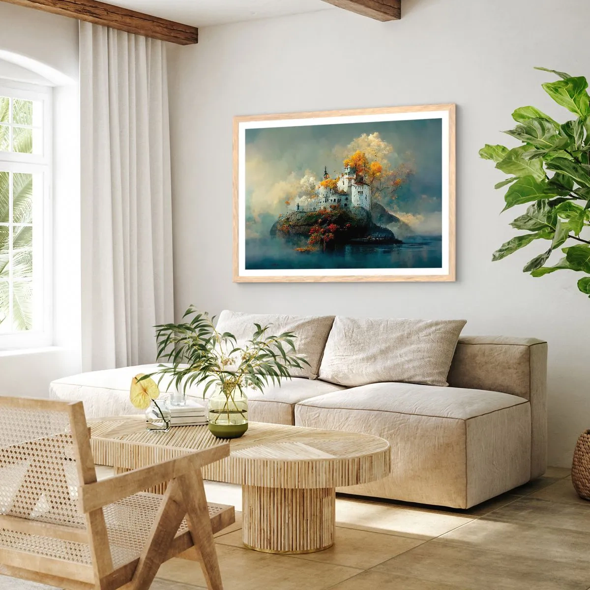 Pôster com moldura de carvalho claro - O começo de uma história romântica - 91x61 cm