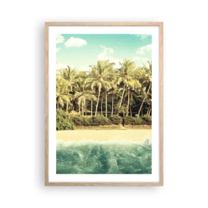 Pôster com moldura de carvalho claro - Ou talvez aqui? - 50x70 cm