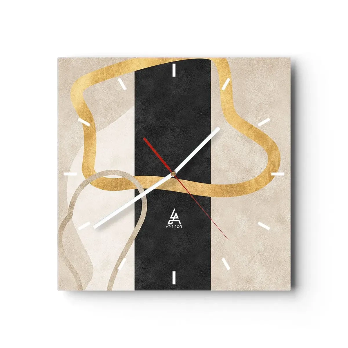Relógio de parede - Relógio em vidro - Formas em loop - 40x40 cm