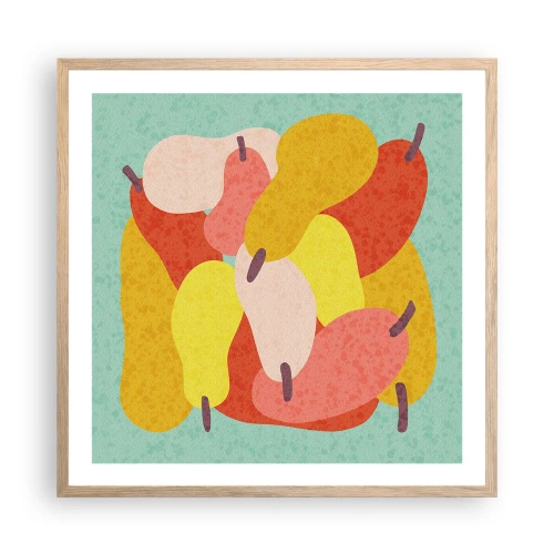 Pôster com moldura de carvalho claro - Experimente o sol de verão - 60x60 cm