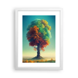 Pôster em moldura branca - Carvalho – o pai da natureza - 30x40 cm