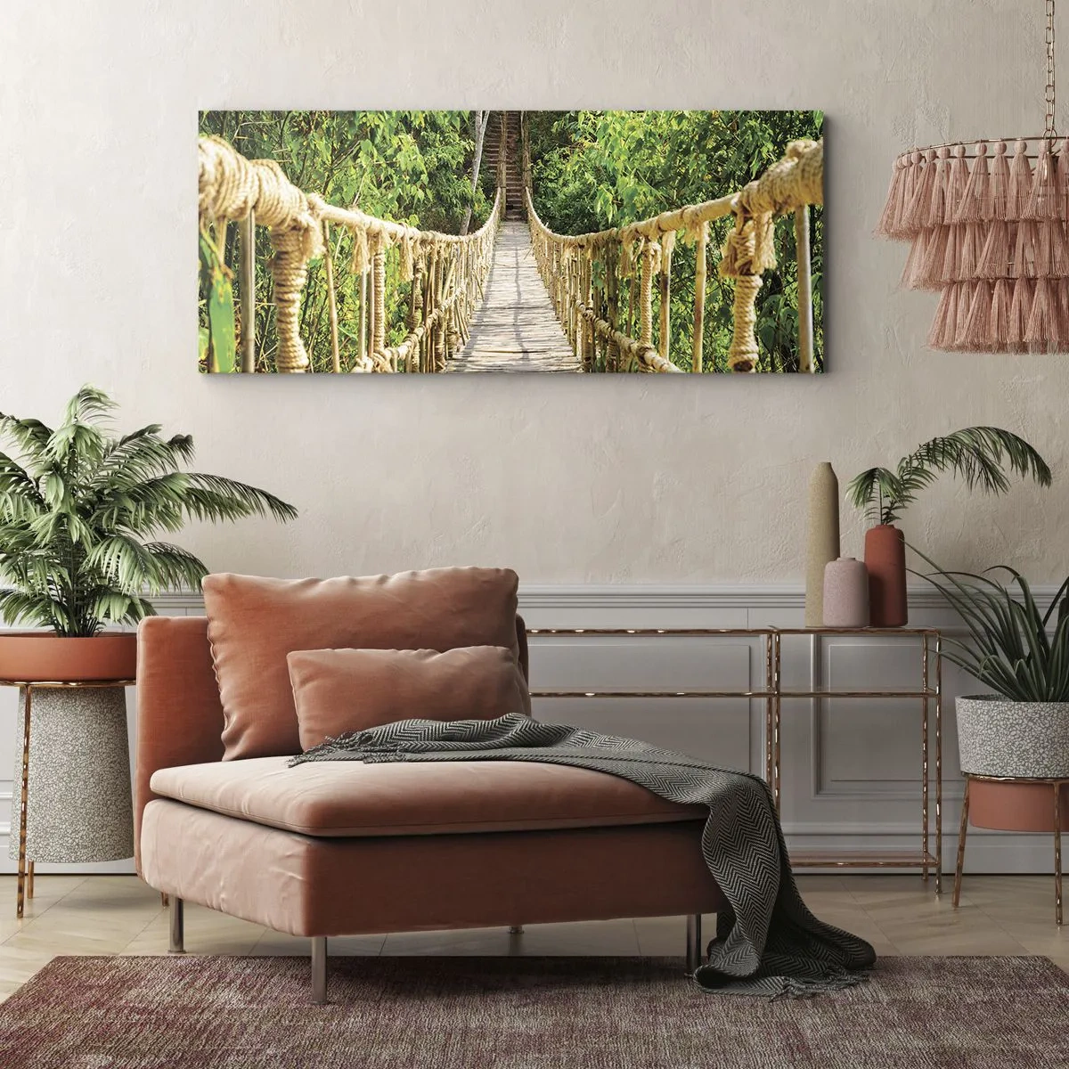 Quadro em tela - Suspenso na vegetação - 120x50 cm