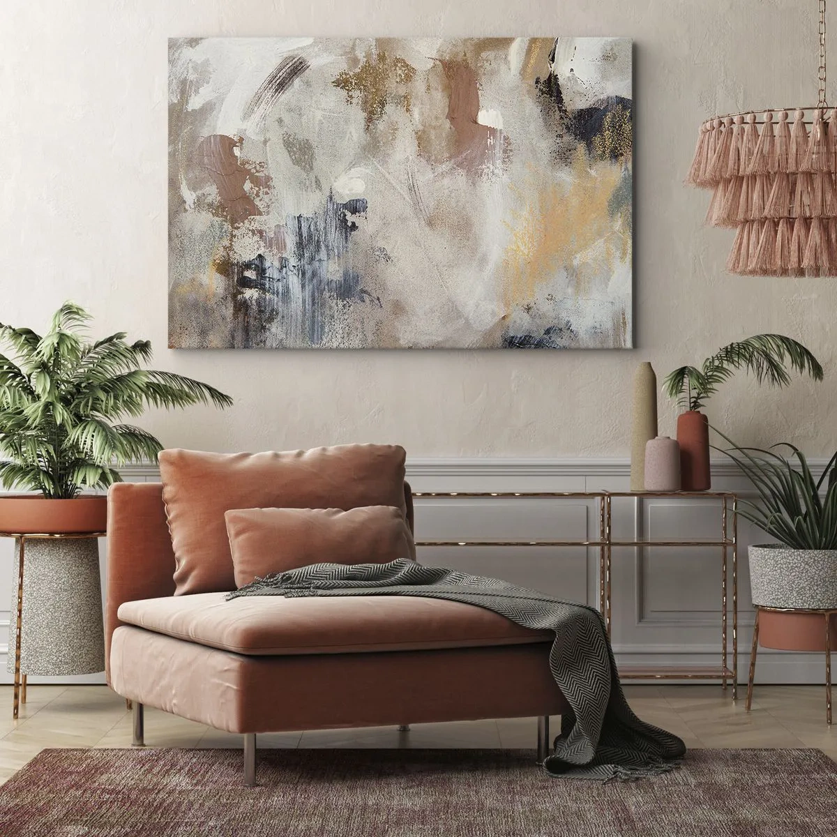 Quadro em tela - Abstração enevoada - 70x50 cm