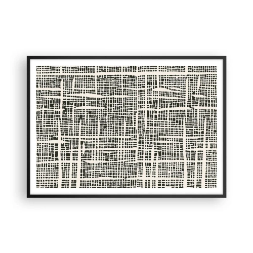 Pôster com moldura preta - Uma composição tecida - 100x70 cm