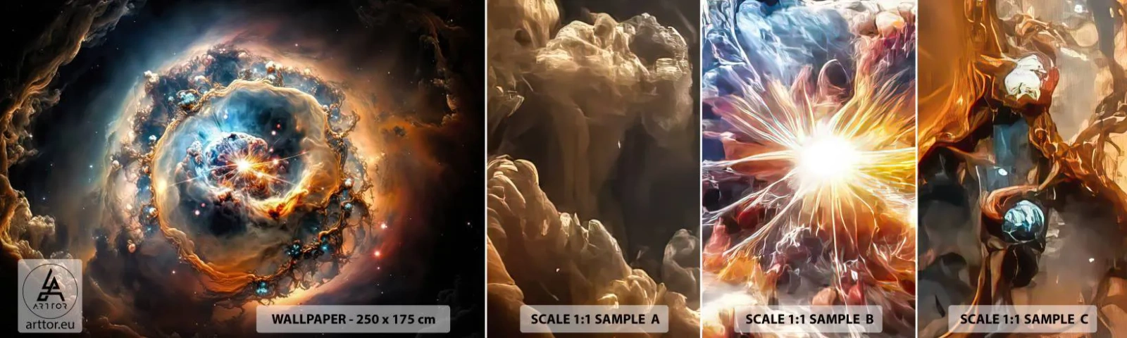 Amostra de Papel de Parede Standard Eco - Início - Universo, Cosmos, Galáxia - 100x30 cm